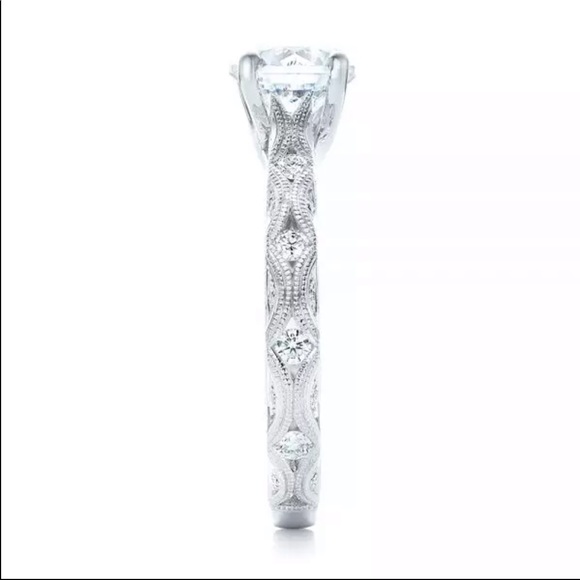 New 925 Silver Exquisitely Carved Diamond Ring - Picture 2 of 4